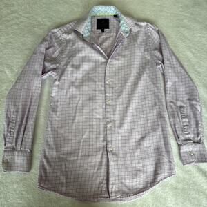 Tattersall London Men Button Up Long Sleeve Shirt Size Small 15, 32/33